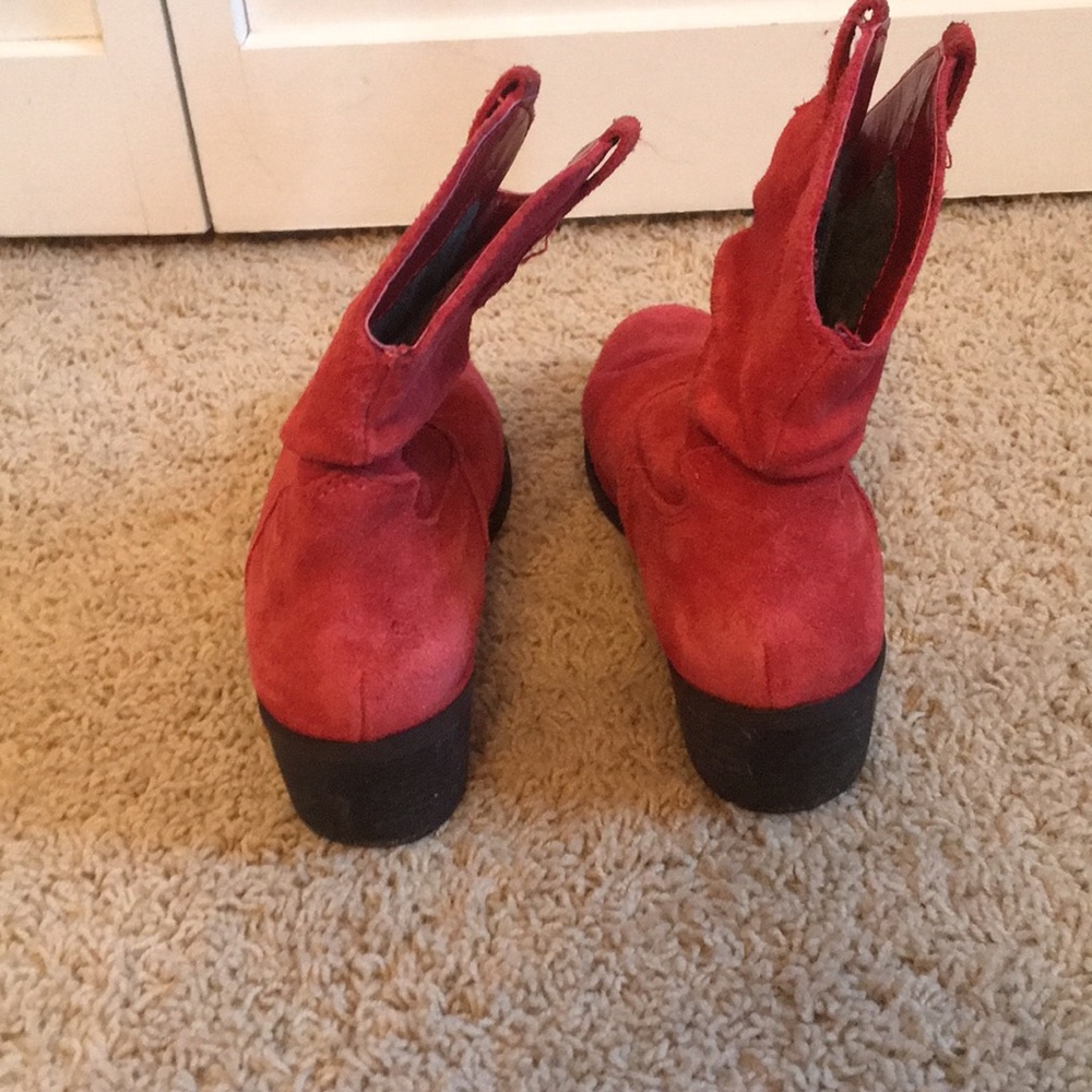 Red Ankle Suede Boots - image 3